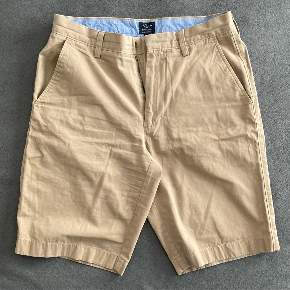 Khaki Shorts: J. Crew Rivington Flat Front Shorts, 30, 10.5” inseam, Khaki